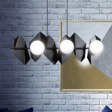 Stylizowana Lampa wisząca nowoczesna Drifton VI czarno-biała Emibig do jadalni i salonu