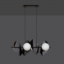 Stylizowana Lampa wisząca nowoczesna Drifton IV czarno-biała Emibig do jadalni i salonu