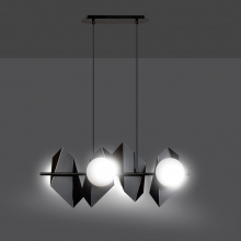 Stylizowana Lampa wisząca nowoczesna Drifton IV czarno-biała Emibig do jadalni i salonu