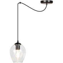Stylizowana Lampa wisząca szklana "pająk" Level 14 czarno-przezroczysta Emibig do jadalni i salonu