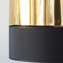 Lampa wisząca glamour z abażurem Hilton 50 złoty/czarny TK Lighting do sypialni, salonu i restauracji.