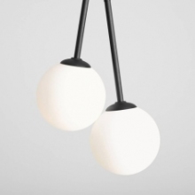 Designerska Lampa wisząca szklane kule Bosso Black IV biało-czarna Aldex do jadalni i salonu