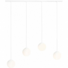 Designerska Lampa wisząca szklane kule Bosso White IV biała Aldex do jadalni i salonu