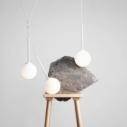 Bosso white III white glass balls triple pendant lamp Aldex