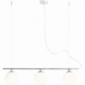 Designerska Lampa wisząca 3 szklane kule Beryl Glass III biało-chromowana Aldex do jadalni i salonu