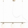 Designerska Lampa wisząca 3 szklane kule Beryl Glass III biało-złota Aldex do jadalni i salonu