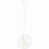 Designerska Lampa wisząca szklana kula Globus White 30 przezroczysta Aldex do jadalni i salonu