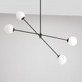 Ohio IV white&black glass balls semi flush ceiling light Aldex 2