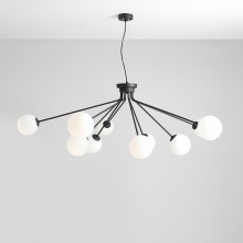 Designerska Lampa wisząca szklane kule Holm X biało-czarna Aldex do jadalni i salonu
