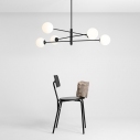 Modna Lampa sufitowa szklane kule Homme Black VI biało-czarna Aldex do salonu i jadalni