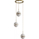 Stylowa Lampa wisząca szklana potrójna Sfera III biało-złota Step Into Design nad stół