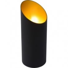 Stylowa Lampa stołowa tuba Quirijn czarno-złota Lucide na stolik nocny