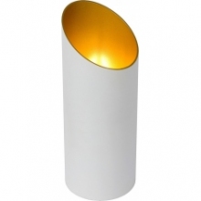 Stylowa Lampa stołowa tuba Quirijn biało-złota Lucide na stolik nocny