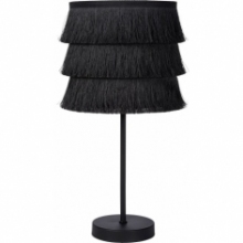 Stylowa Lampa stołowa z frędzlami boho Togo szara Lucide na stolik nocny