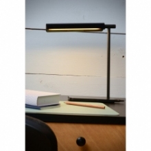 Elegancka Lampa biurkowa ze ściemniaczem Levi LED czarna Lucide do gabinetu i pracowni