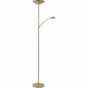 Stylowa Lampa podłogowa z lampką do czytania Zenith LED satynowy mosiądz Lucide do czytania