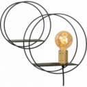 Circle black&gold wall lamp with shelves Lucide