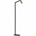 Sybil black&brass adjustable reading floor lamp Lucide