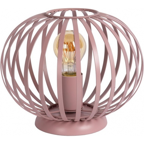 Stylowa Lampa druciana stołowa dla dziewczynki Merlina różowa Lucide na stolik nocny