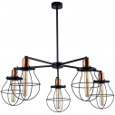 Industrialna Lampa druciana wisząca 5 punktowa Manufacture V Czarna Nowodvorski do sypialni, salonu i kuchni.