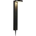 Round black solar garden post with sensor Nordlux