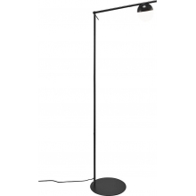 Lampa podłogowa do salonu | Lampa podłogowa szklana kula Contina biało-czarna Nordlux