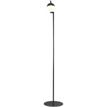 Lampa podłogowa do salonu | Lampa podłogowa szklana kula Contina biało-czarna Nordlux