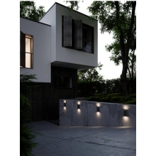 Lampy ogrodowe i zewnętrzne | Kinkiet elewacyjny Asbol LED czarny Norldux | Kinkiety zewnętrzne
