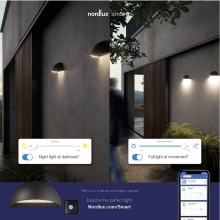 Lampy ogrodowe i zewnętrzne | Kinkiet zewnętrzny Arcus Smart LED czarny Nordlux | Kinkiety ogrodowe