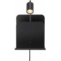 Kinkiet z półką i usb Roomi czarny Nordlux