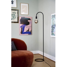Lampa podłogowa do salonu | Lampa podłogowa loft "żarówka" Paco czarna Nordlux