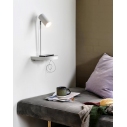 Cody white shelf wall lamp with usb Nordlux