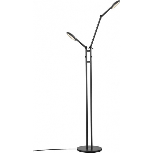 Lampa podłogowa do salonu | Lampa podłogowa podwójna Bend LED czarna Nordlux