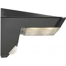 Lampy ogrodowe i zewnętrzne | Kinkiet solarny z czujnikiem ruchu Agena LED czarny Nordlux