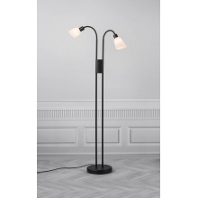 Lampa podłogowa do salonu | Lampa podłogowa podwójna Molli czarna/opal Nordlux