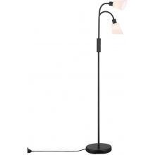 Lampa podłogowa do salonu | Lampa podłogowa podwójna Molli czarna/opal Nordlux