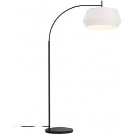 Lampa podłogowa łukowa Dicte biała Nordlux. Elegancka lampa stojąca z białym abażurem. Czarna, metalowa konstrukcja, stabilna podstawa. Idealne oświetlenie salonu lub sypialni. Nowoczesny design, wysokiej jakości wykonanie. 2
