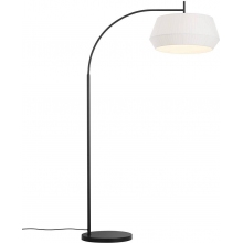 Lampa podłogowa do salonu | Lampa podłogowa łukowa z abażurem Dicte biała Nordlux