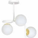 Ragnar III white&gold glass balls semi flush ceiling light Emibig