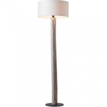 Lampa podłogowa do salonu | Lampa podłogowa drewniana Jimena sosna szara/biały Brilliant