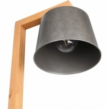 Lampa podłogowa do salonu | Lampa podłogowa drewniana z półkami Rodrigo nikiel antyczny Trio