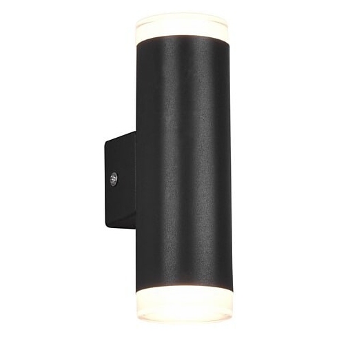 Lampy ogrodowe i zewnętrzne | Kinkiet elewacyjny Ray II LED czarny Trio | Kinkiety zewnętrzne