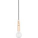 Lampa drewniana wisząca z czarnym przewodem Loft Rullo Kolorowe kable