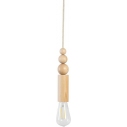 Lampa drewniana wisząca z lnianym przewodem Loft Rullo Kolorowe kable