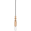 Lampa drewniana wisząca z czarnym przewodem Loft Tammi Kolorowe kable