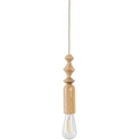 Lampa drewniana wisząca z lnianym przewodem Loft Tammi Kolorowe kable