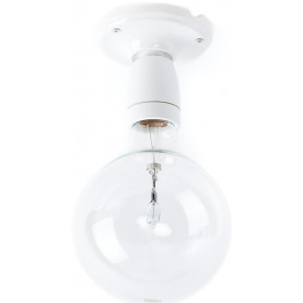 Plafon sufitowy retro Loft. Biały ceramiczny plafon z kolorowymi kablami i żarówką typu Edison. Stylowy design, łatwy montaż. Idealne oświetlenie do wnętrz w stylu industrialnym i loftowym. 2