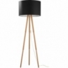 Lampa podłogowa do salonu | Lampa podłogowa trójnóg z abażurem Tokyo buk/czarny TK Lighting