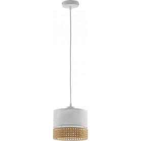 Lampa wisząca rattanowa boho Paglia 20 biała TK Lighting