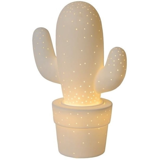 Lampa dziecięca stołowa Cactus 20 Biała Lucide do pokoju dziecięcego.